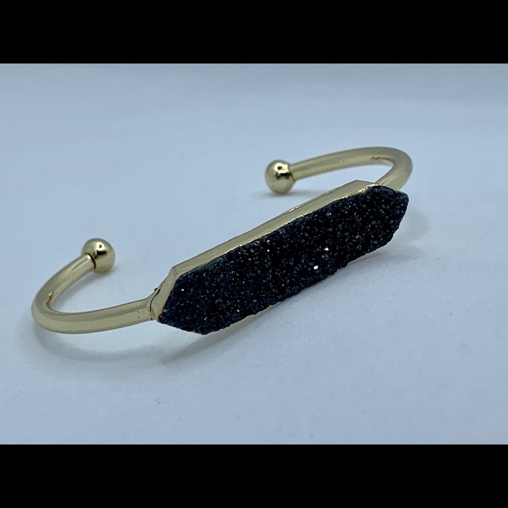 Black Druzy Stone Bangle